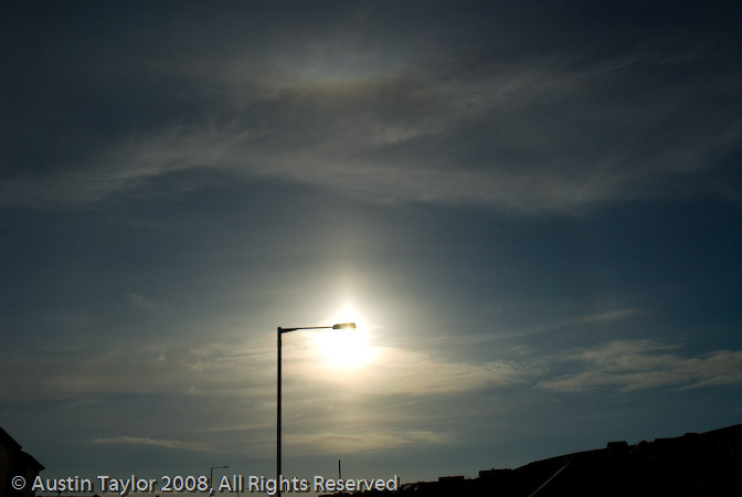 Sun halo with Tangent Arc and Sun Dogs at Lerwick, Shetland