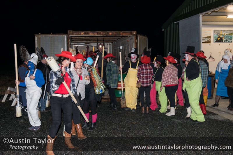 Guizers collect their torches at Uyeasound Up Helly-Aa 2014