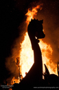 Dragon heads of both Galleys Nordastour at Uyeasound Up Helly-Aa 2014