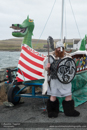 Guizer Jarl Kenny Williamson with his Galley Haja - Jarl Squad at Hillswick - Northmavine Up Helly-Aa 2014