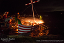 The Galley Haja is set alight and set sail on Ura Firth - Northmavine Up Helly-Aa 2014
