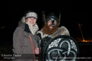 Guizer Jarl Kenny Williamson poses for a photo with spectators - Northmavine Up Helly-Aa 2014
