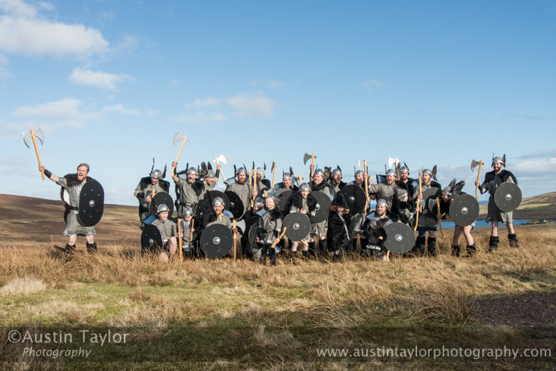Jarl Squad photo on Uphouse to Setter road - Bressay Up Helly-Aa 28 February 2014