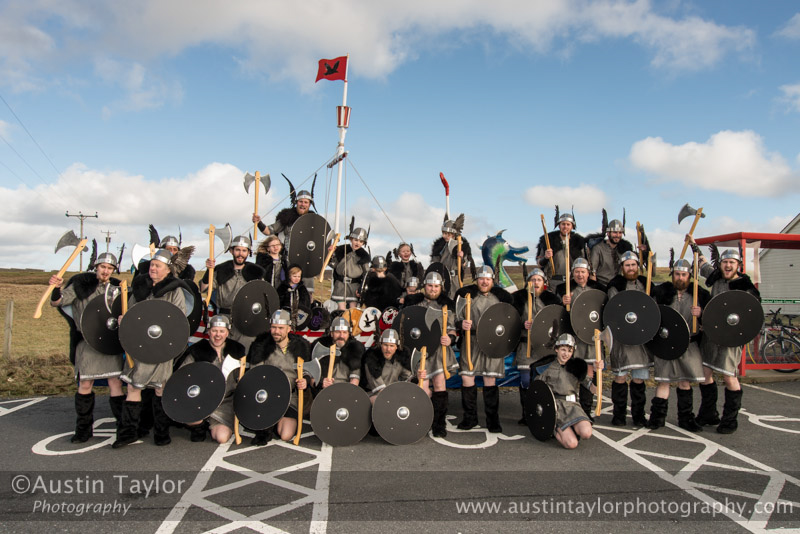 Jarl Squad with the Galley Nordis - Bressay Up Helly-Aa 28 February 2014