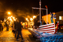 The Galley Nordis sets off - Bressay Up Helly-Aa 28 February 2014