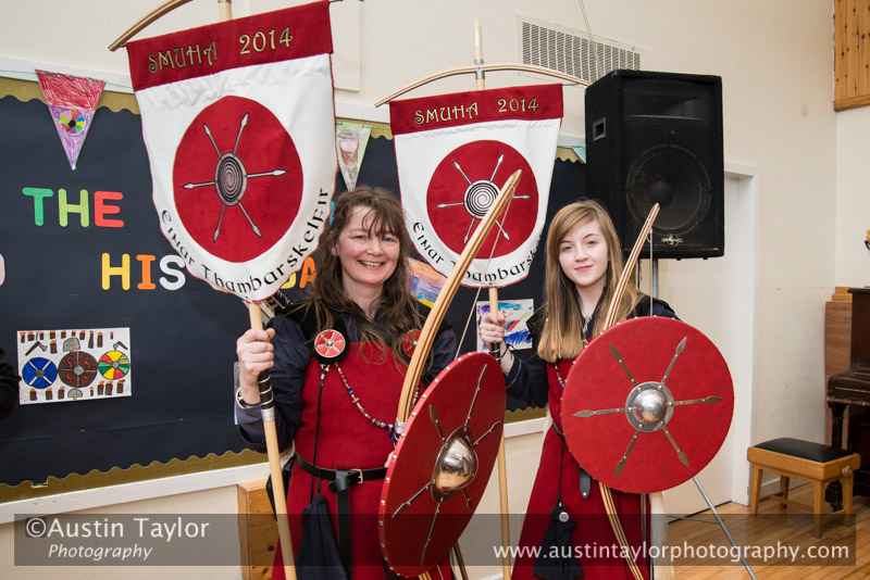 Janet Smith (Keith's sister) and Karen Lobban - South Mainland Up Helly-Aa 2014