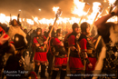 Frank Curran (centre) amongst the flaming torch carrying Vikings - South Mainland Up Helly-Aa 2014