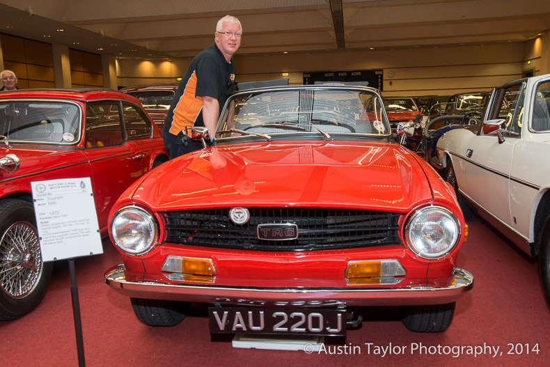 Mark Fuller with his Triumph TR6 at the Shetland Classic Motor Show 2014