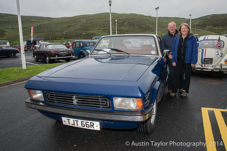 Janet and Paul Smith with their 1977 Bristol 412 at the Shetland Classic Motor Show 2014