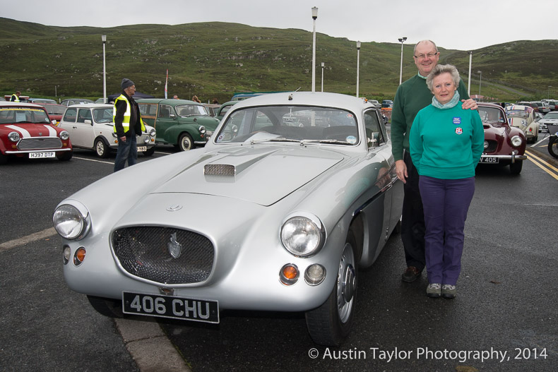 Michael and Gale Barton with their 1956 Bristol 406S at the Shetland Classic Motor Show 2014
