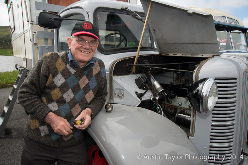 John Cousins with his 1946 Austin K2 lorry at the Shetland Classic Motor Show 2014