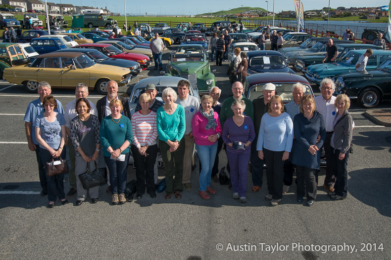 Members of the Bristol Owners and Drivers Association visting the Shetland Classic Motor Show 2014 as part of their tour of the Northern Isles