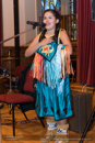 Kali Baptiste, Osooyos Indian, speaking at Civic Reception at Lerwick Town Hall, Shetland for the Spirit Dancer Shetland Committee exchange visit by young people from the Osoyoos Indian and Penticton Indian Bands from Canada to Shetland on 27 April 2015