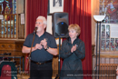 Chris and Barbara Cooper from Canada speaking at Civic Reception at Lerwick Town Hall, Shetland for the Spirit Dancer Shetland Committee exchange visit by young people from the Osoyoos Indian and Penticton Indian Bands from Canada to Shetland on 27 April 2015