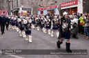 Up Helly-Aa 2011: morning procession - Rory Johnston, junior Guizer Jarl leads his squad through Commercial Street