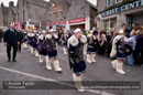 Up Helly-Aa 2011: morning procession - Rory Johnston, junior Guizer Jarl leads his squad through Commercial Street