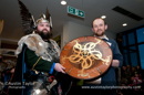 Up Helly-Aa 2011: at Lerwick Museum  and Archives - Guizer Jarl and Museum Curator exchange gifts