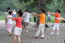 Morning exercises in the Temple of Heaven gardens, Beijing