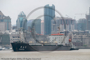 Ships, boats and buildings along the Huangpu River, central Shanghai
