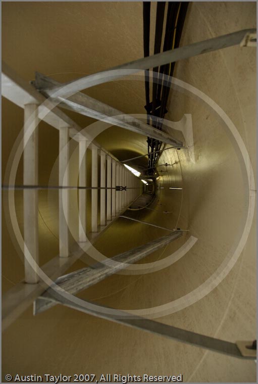 Inside the tower of an Aerogenerator - Wind Farm at Burradale, Tingwall, Shetland, by Austin Taylor