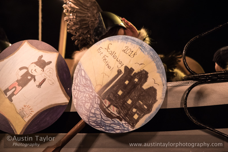Scalloway Fire Festival 2018 with Jarl Ragnar Sutrika Lothbrok (Leslie Wills Setrice) and his galley Jörmungandr