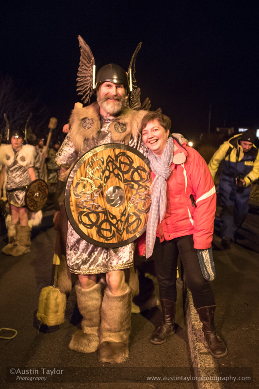 Scalloway Fire Festival 2018 with Jarl Ragnar Sutrika Lothbrok (Leslie Wills Setrice) and his galley Jörmungandr