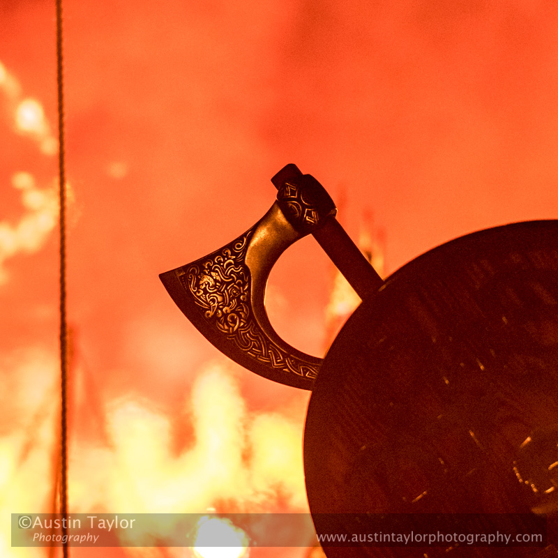 Scalloway Fire Festival 2018 with Jarl Ragnar Sutrika Lothbrok (Leslie Wills Setrice) and his galley Jörmungandr