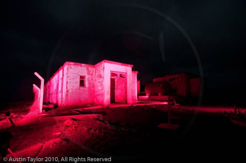 Mirrie Dancers Illuminations - former listening station, Garths Ness, Dunrossness, Shetland