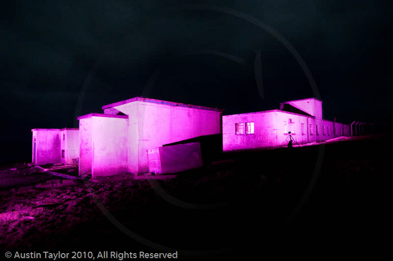 Mirrie Dancers Illuminations - former listening station, Garths Ness, Dunrossness, Shetland