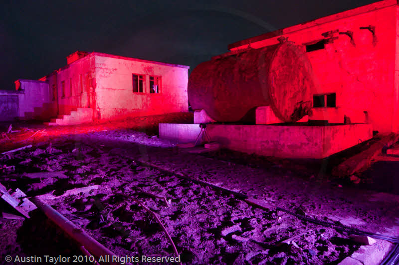 Mirrie Dancers Illuminations - former listening station, Garths Ness, Dunrossness, Shetland