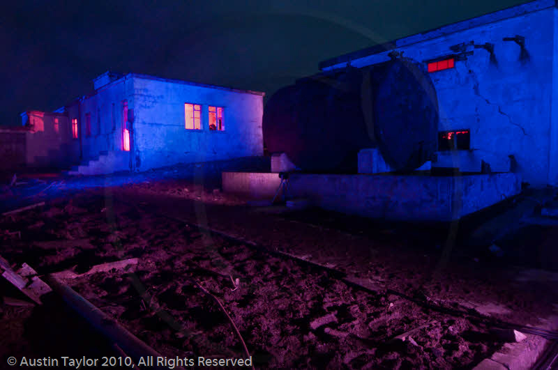 Mirrie Dancers Illuminations - former listening station, Garths Ness, Dunrossness, Shetland