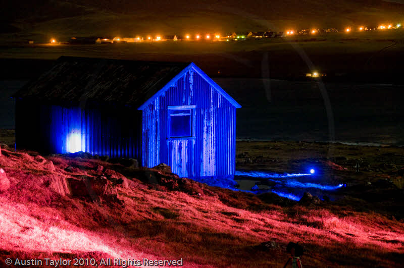 Mirrie Dancers Illuminations - Tin Shed, Haroldswick, Unst